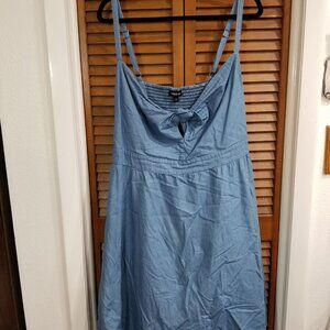 Torrid Mini Poplin Tie-Front Skater Dress, Blue, Size 2